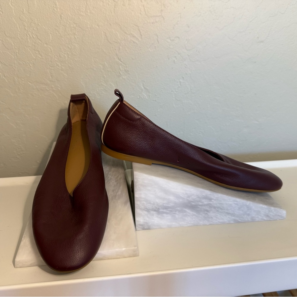 Everlane The Italian Leather Day Glove Flats Burgundy Size 7.5